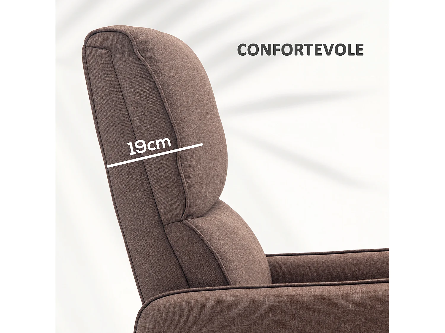 Poltrona alzapersona elettrica e reclinabile con telecomando marrone