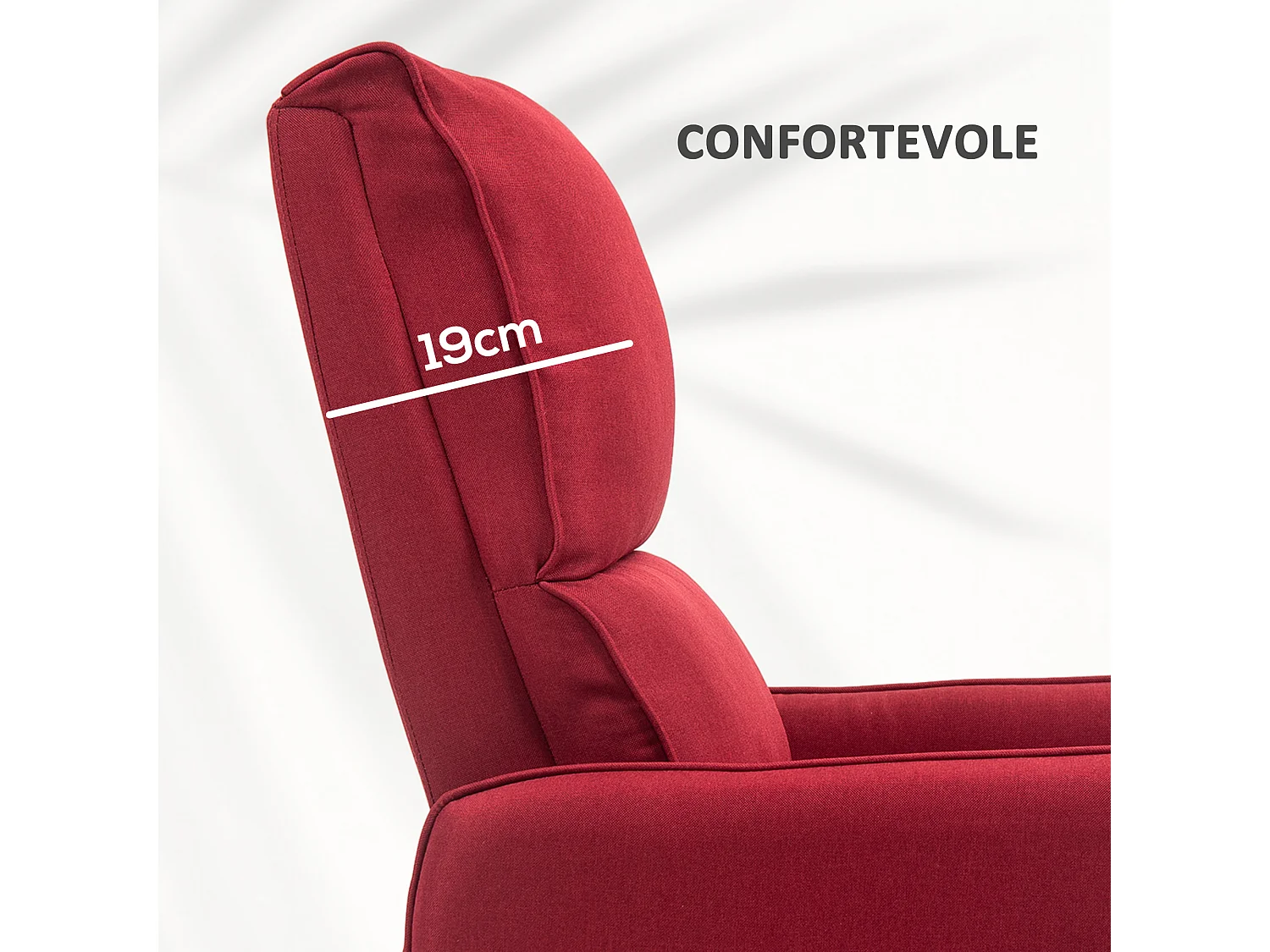 Poltrona alzapersona elettrica e reclinabile con telecomando rosso