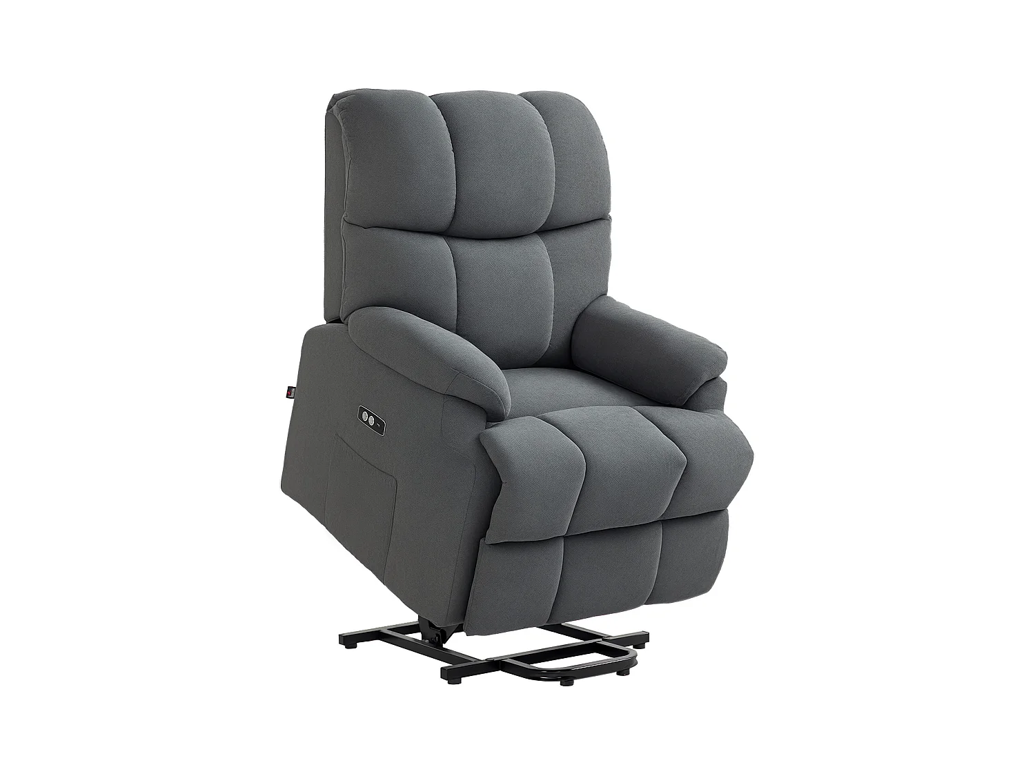 Poltrona alzapersona con poggiapiedi grigio scuro