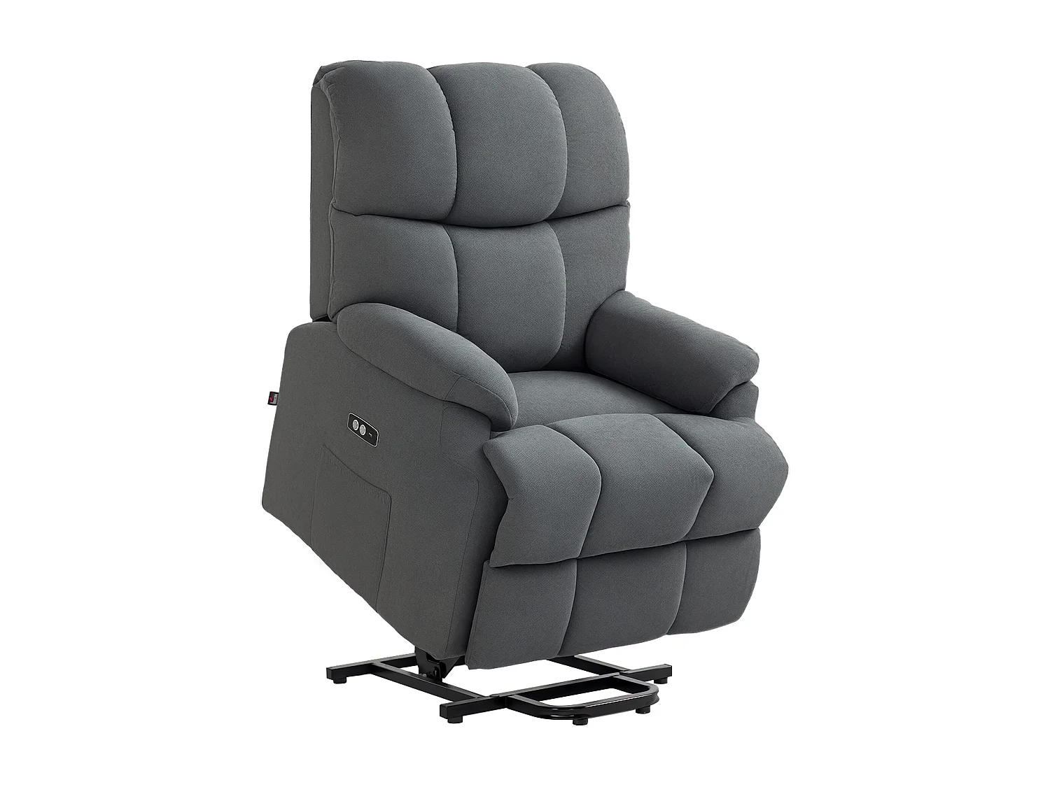 Poltrona alzapersona con poggiapiedi grigio scuro