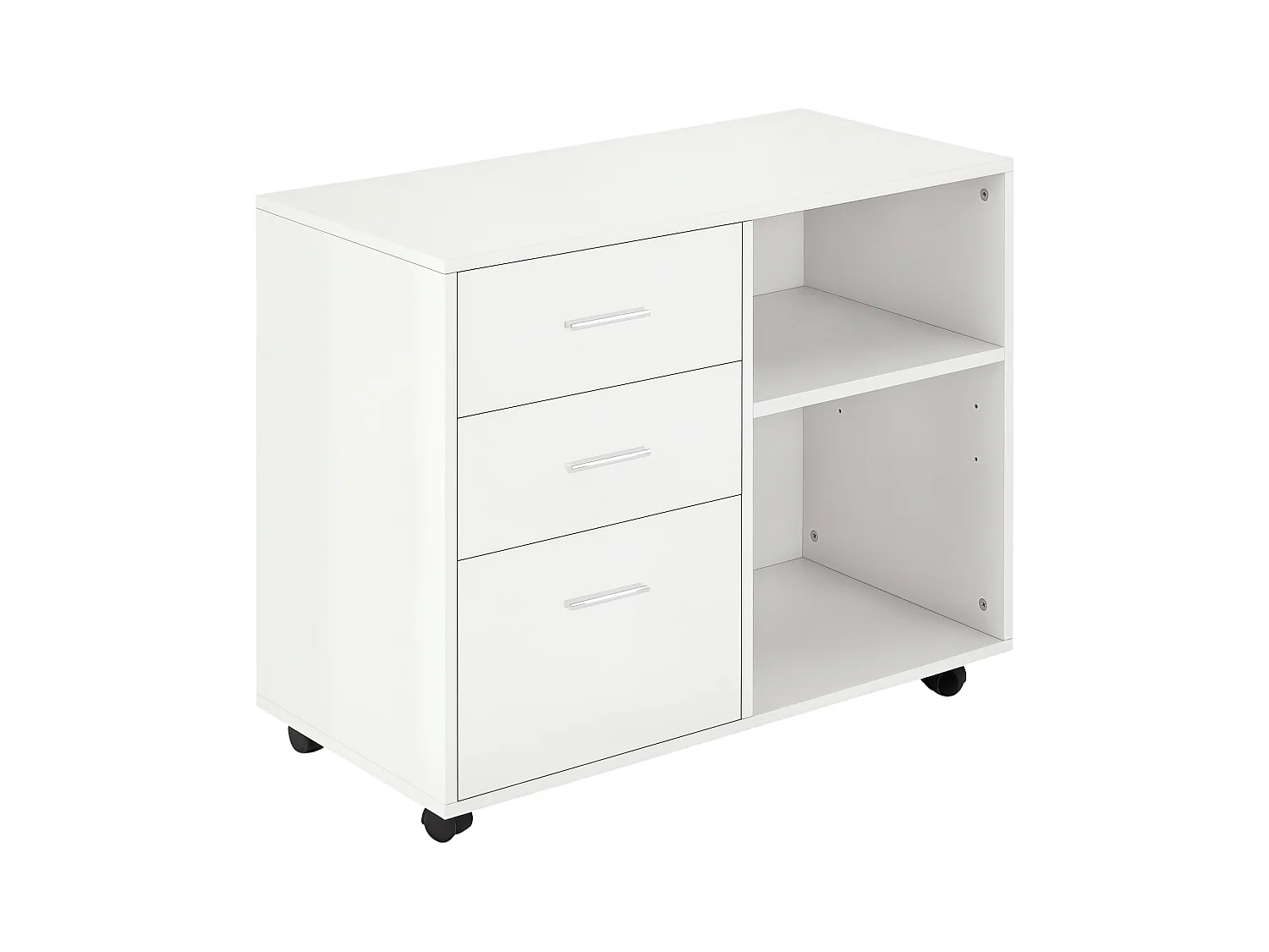 Mobile porta stampante ufficio multiuso in legno bianco