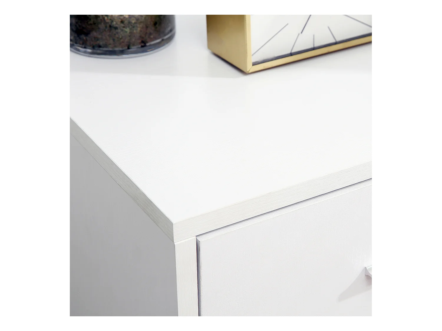 Mobile porta stampante ufficio multiuso in legno bianco