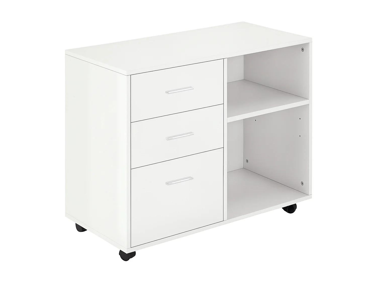 Mobile porta stampante ufficio multiuso in legno bianco