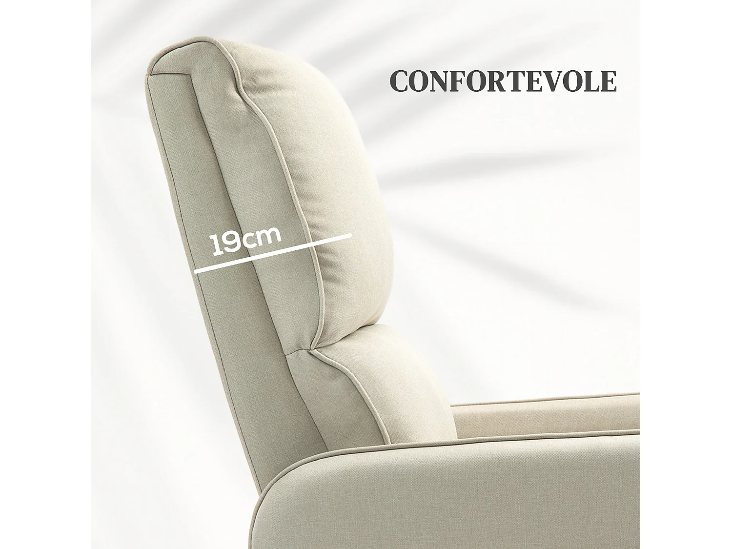 Poltrona alzapersona elettrica e reclinabile con telecomando beige