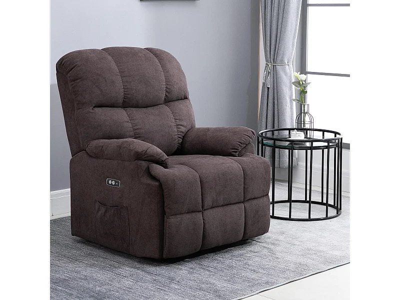 Poltrona relax elettrica e alzapersona marrone 84x96x100cm