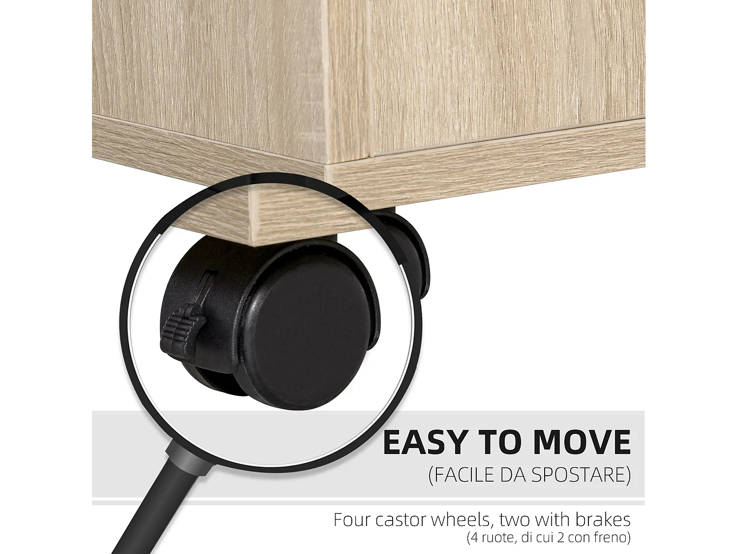 Mobile porta stampante ufficio multiuso rovere