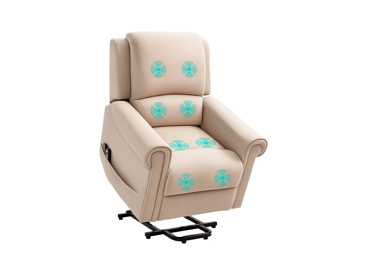 Poltrona alzapersona massaggiante e reclinabile a 135° marrone chiaro