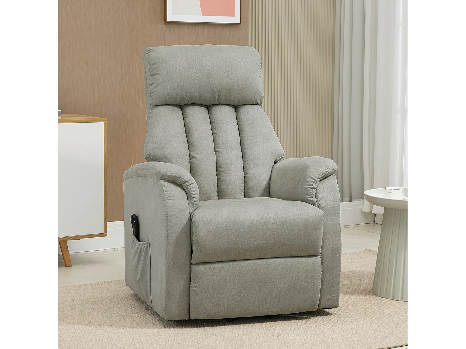 Poltrona alzapersona reclinabile 150° con telecomando grigia