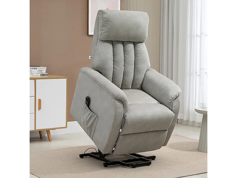 Poltrona alzapersona reclinabile 150° con telecomando grigia