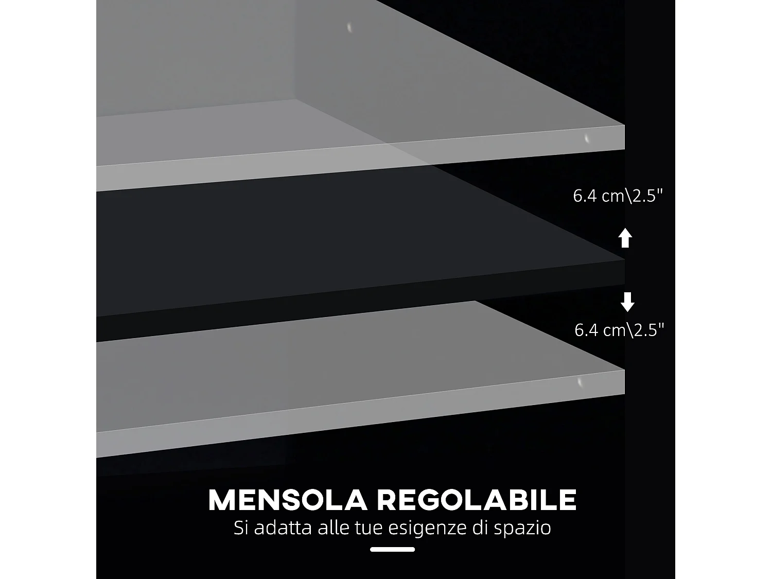 Armadietto porta stampante con ruote 360° in legno nero