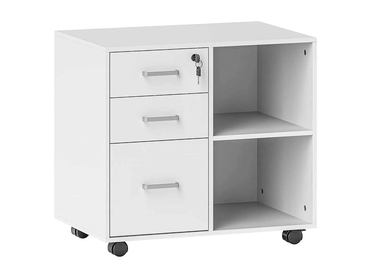 Cassettiera portadocumenti con 3 cassetti e serratura con chiavi