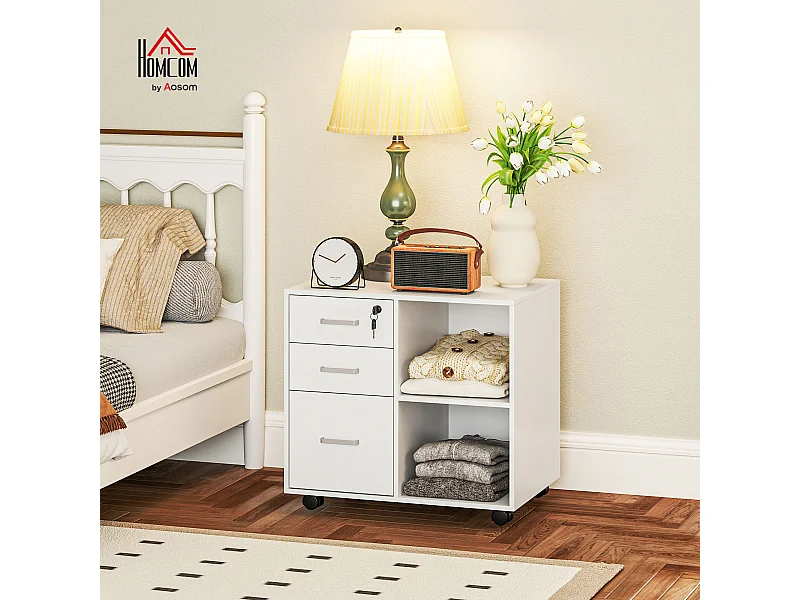 Cassettiera portadocumenti con 3 cassetti e serratura con chiavi