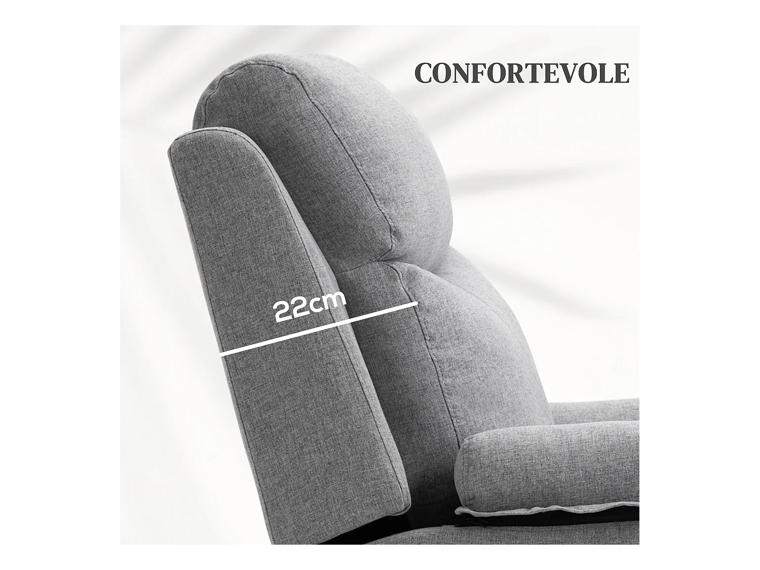 Poltrona alzapersona e reclinabile con telecomando in tessuto grigio