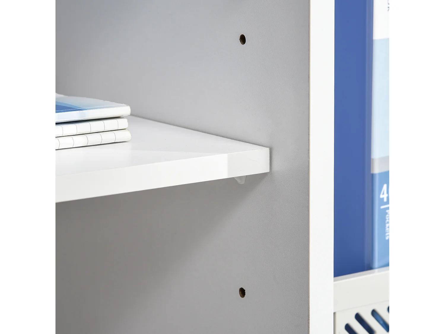 Mobile porta stampante multiuso con cassetti in legno nero e bianco