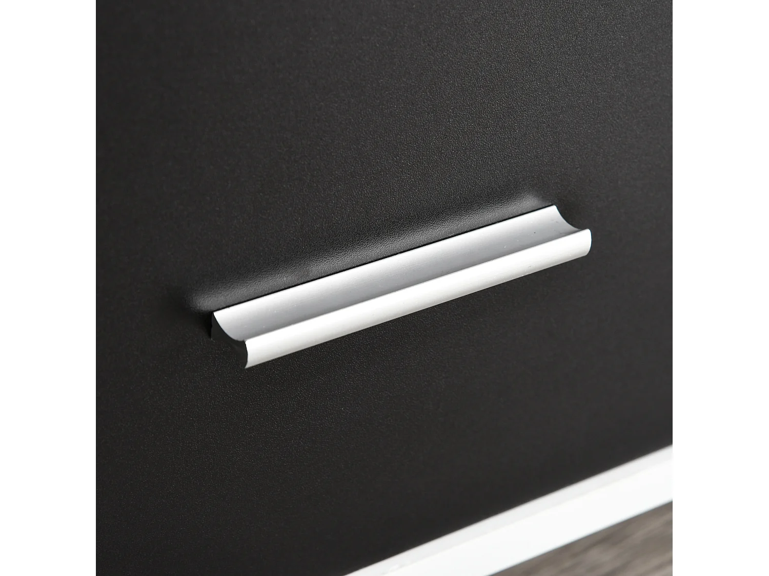 Mobile porta stampante multiuso con cassetti in legno nero e bianco