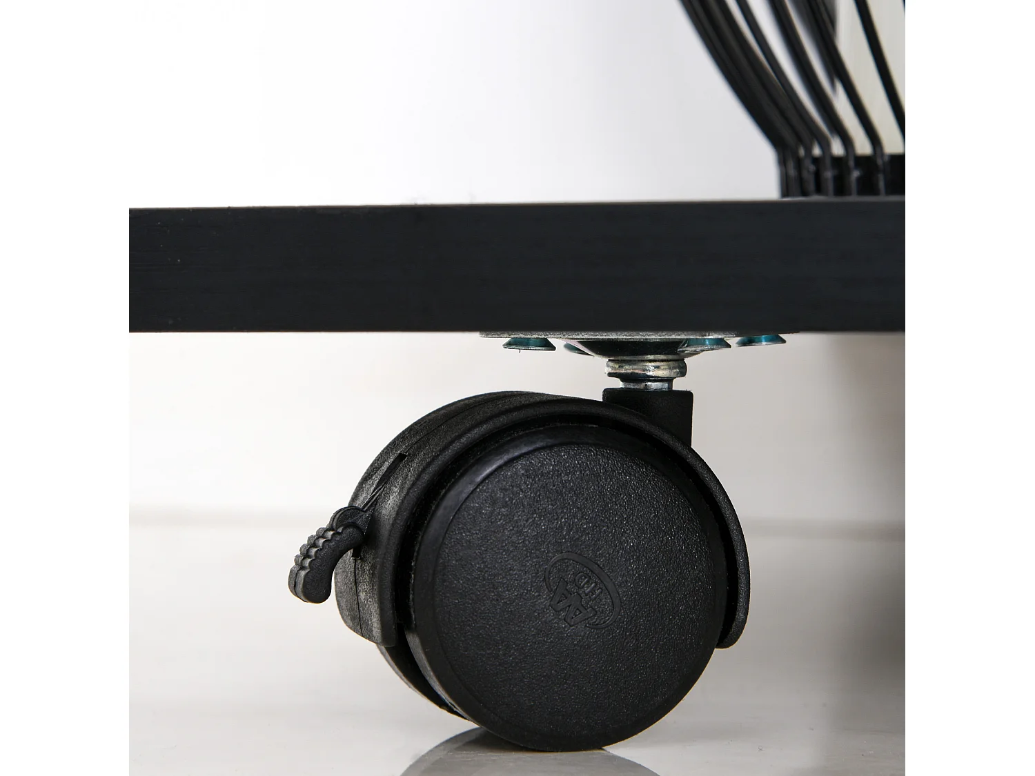 Mobile porta stampante in legno con cassetto e 2 ripiani nero