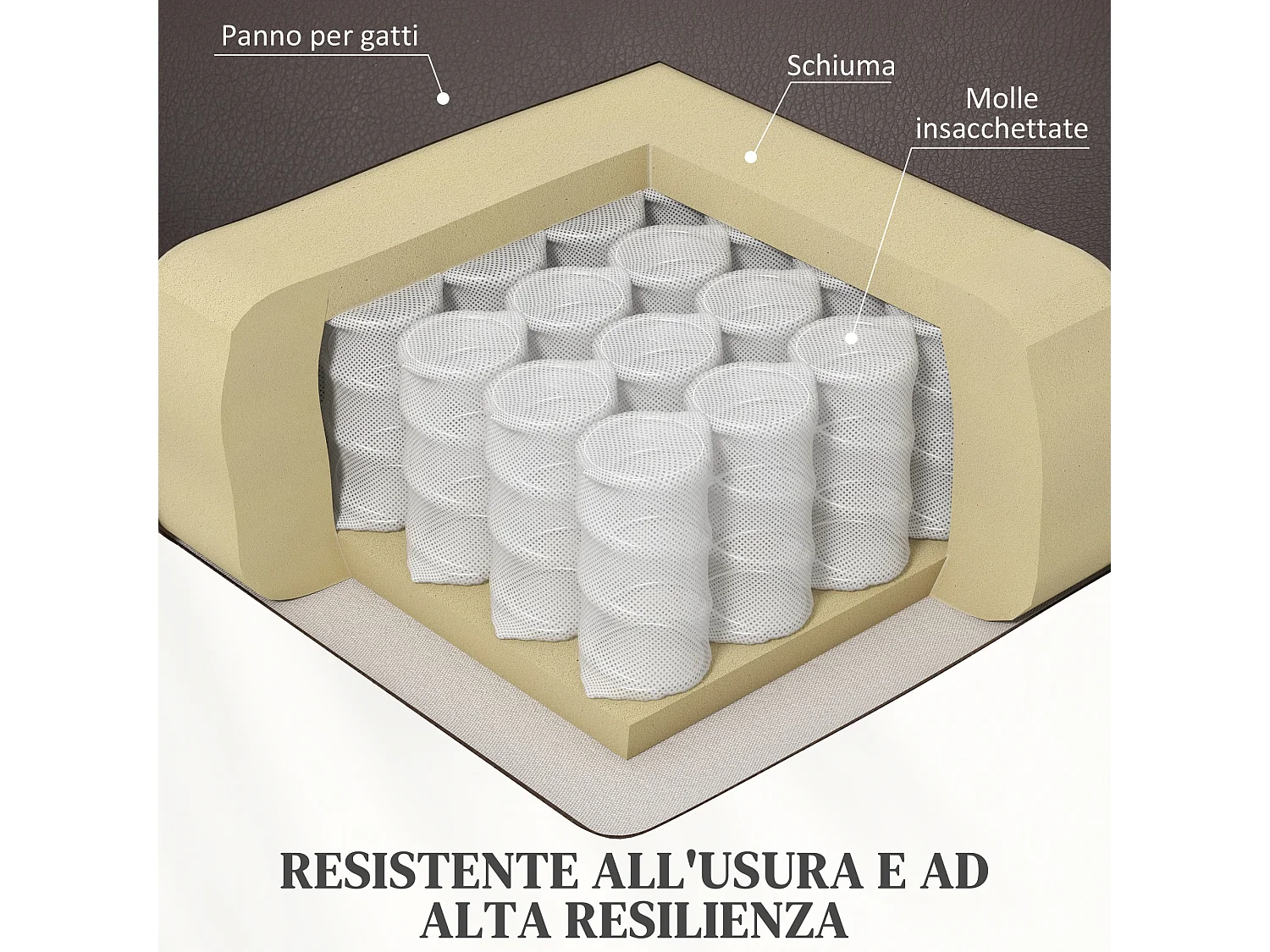 Poltrona alzapersona reclinabile con massaggio e riscaldamento marrone