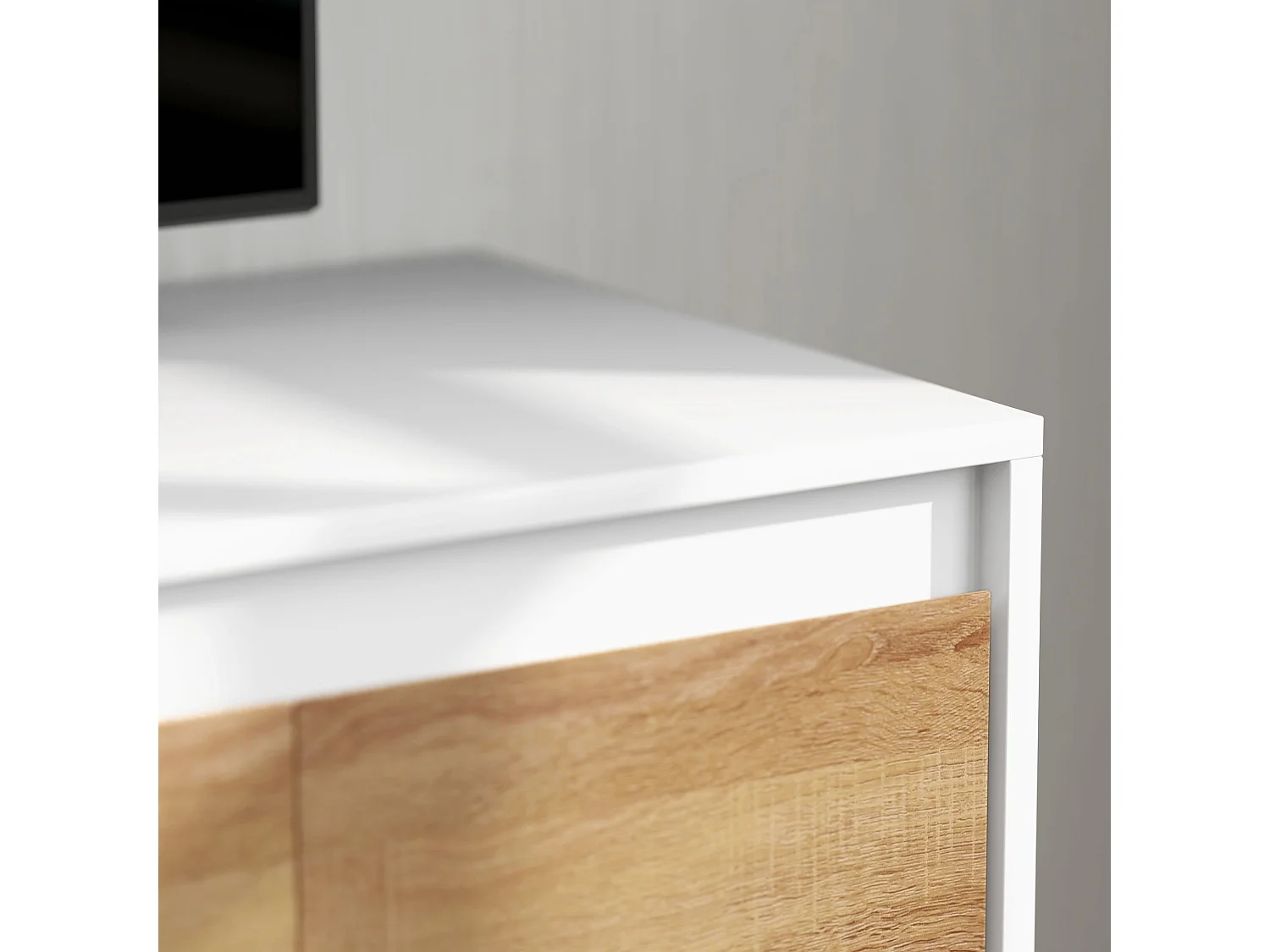 Set mobile TV e armadietto a muro con 7 ripiani e scaffale aperto