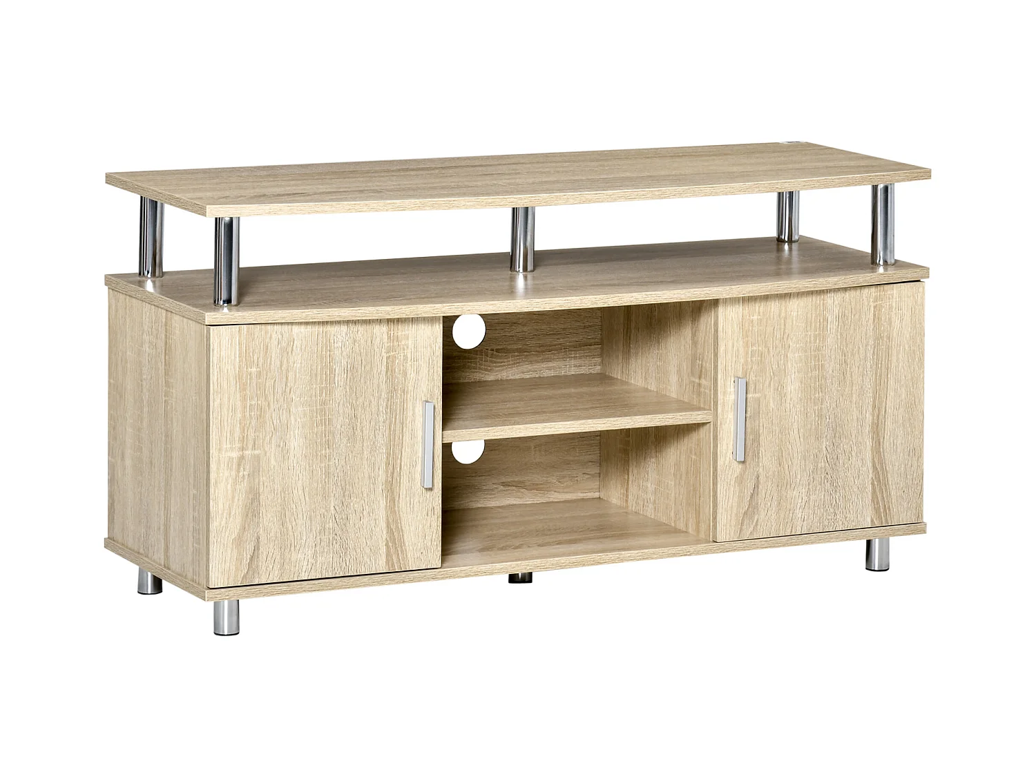Mobile tv moderno con 2 armadietti in mdf 105x40x55cm quercia
