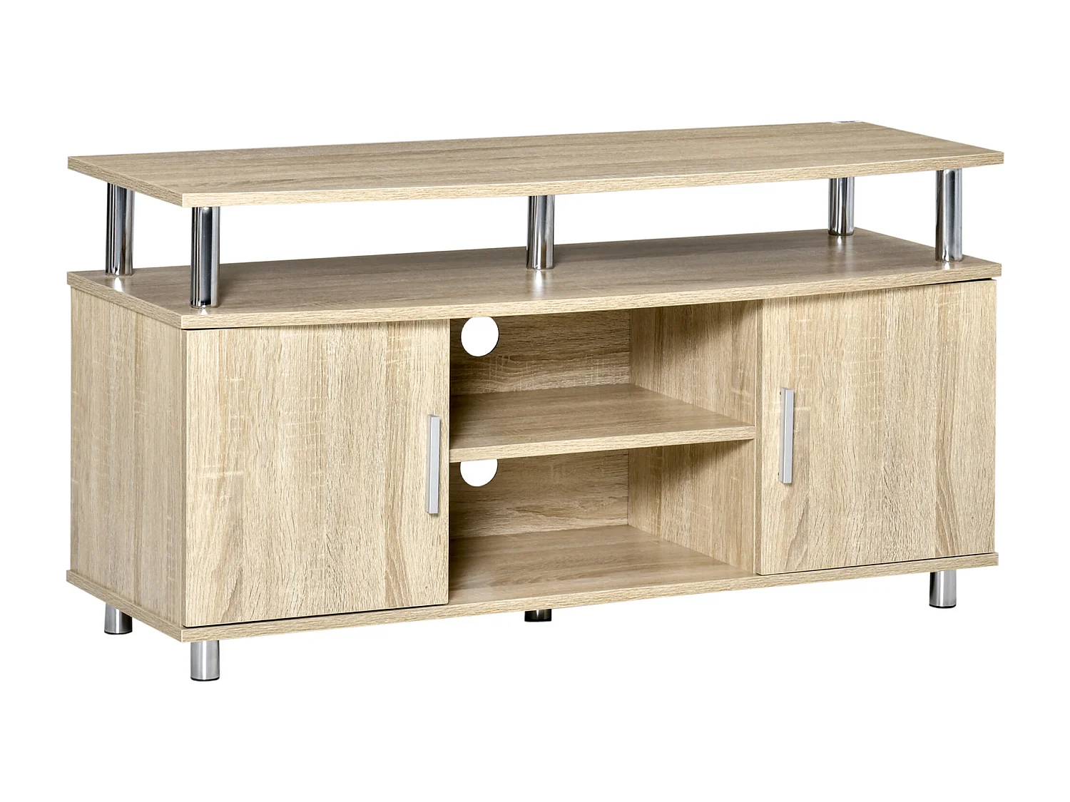 Mobile tv moderno con 2 armadietti in mdf 105x40x55cm quercia