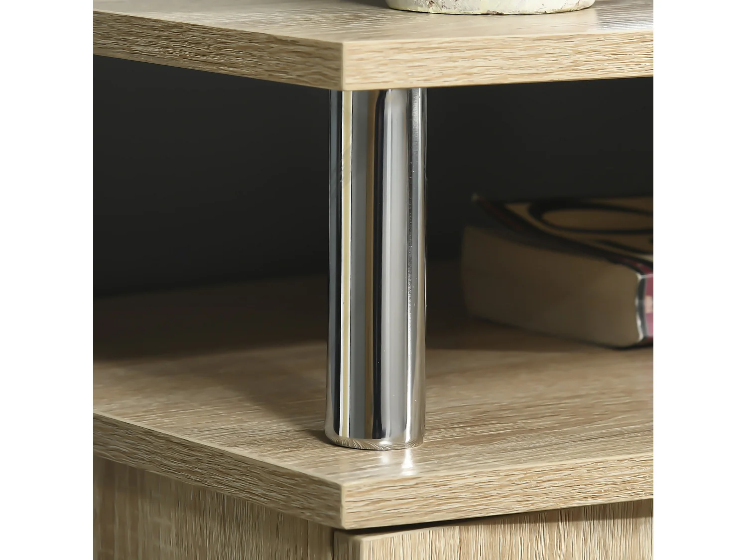 Mobile tv moderno con 2 armadietti in mdf 105x40x55cm quercia