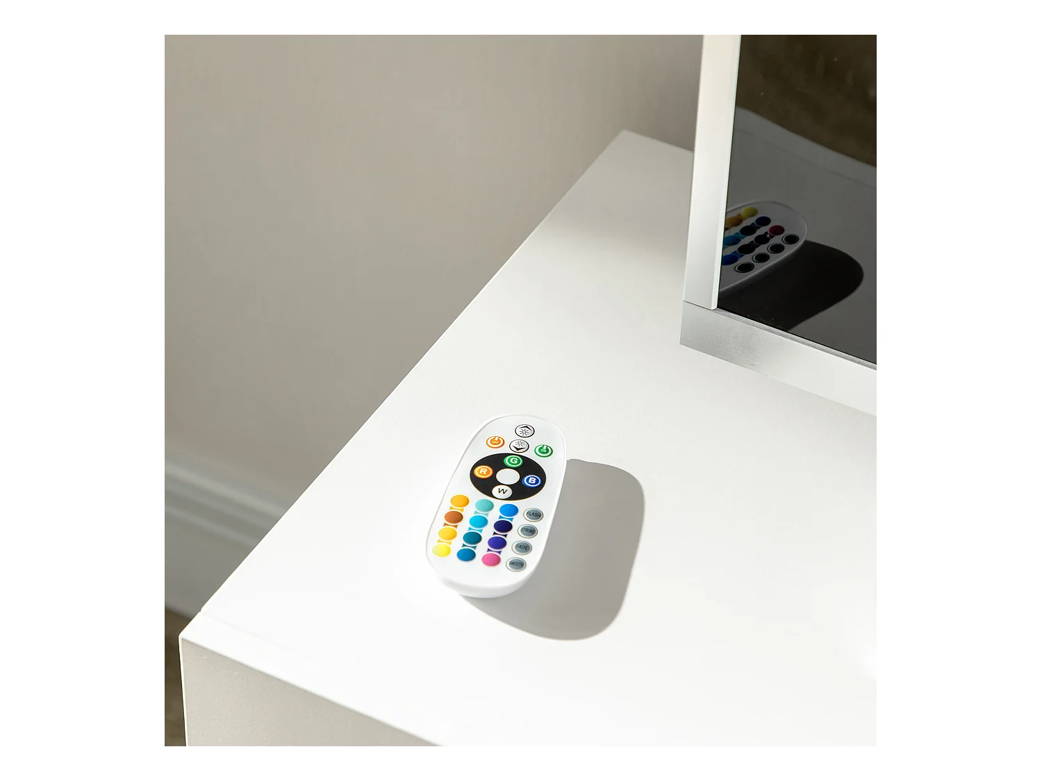 Mobile tv con luci led 12 colori e telecomando in legno e vetro