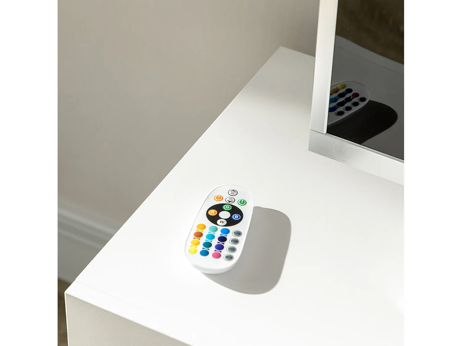 Mobile tv con luci led 12 colori e telecomando in legno e vetro