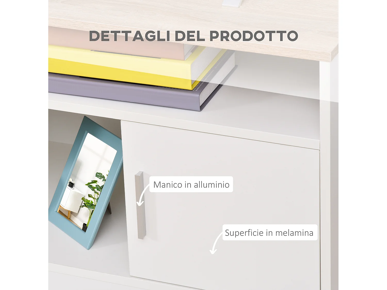 Mobile tv 42&nbsp; 3 scomparti aperti 2 armadietti piano d'appoggio