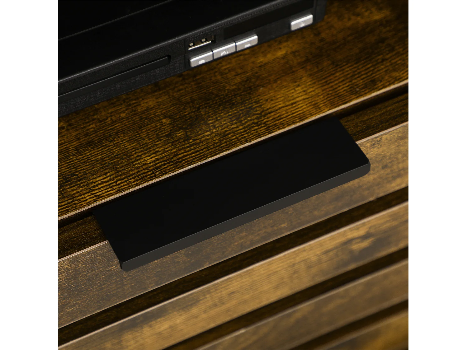 Mobile tv fino a 65" in stile rustico 140,4x36x55cm marrone