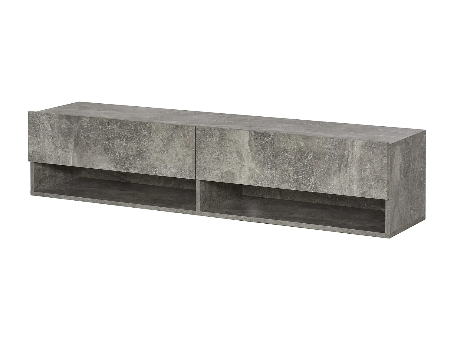 Mobile porta tv sospeso con 4 vani a ribalta legno grigio