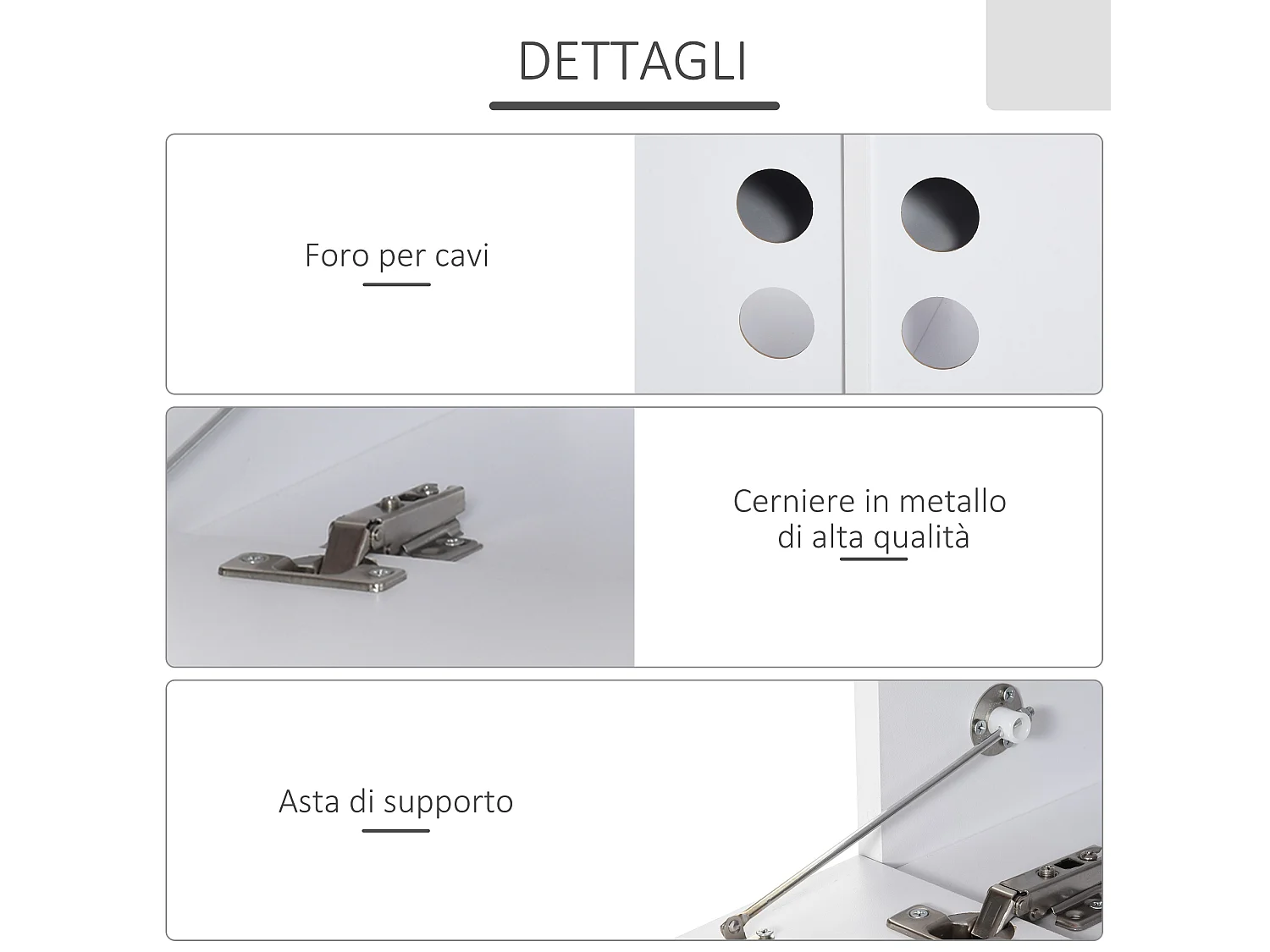 Mobile porta tv sospeso con 4 vani a ribalta legno grigio