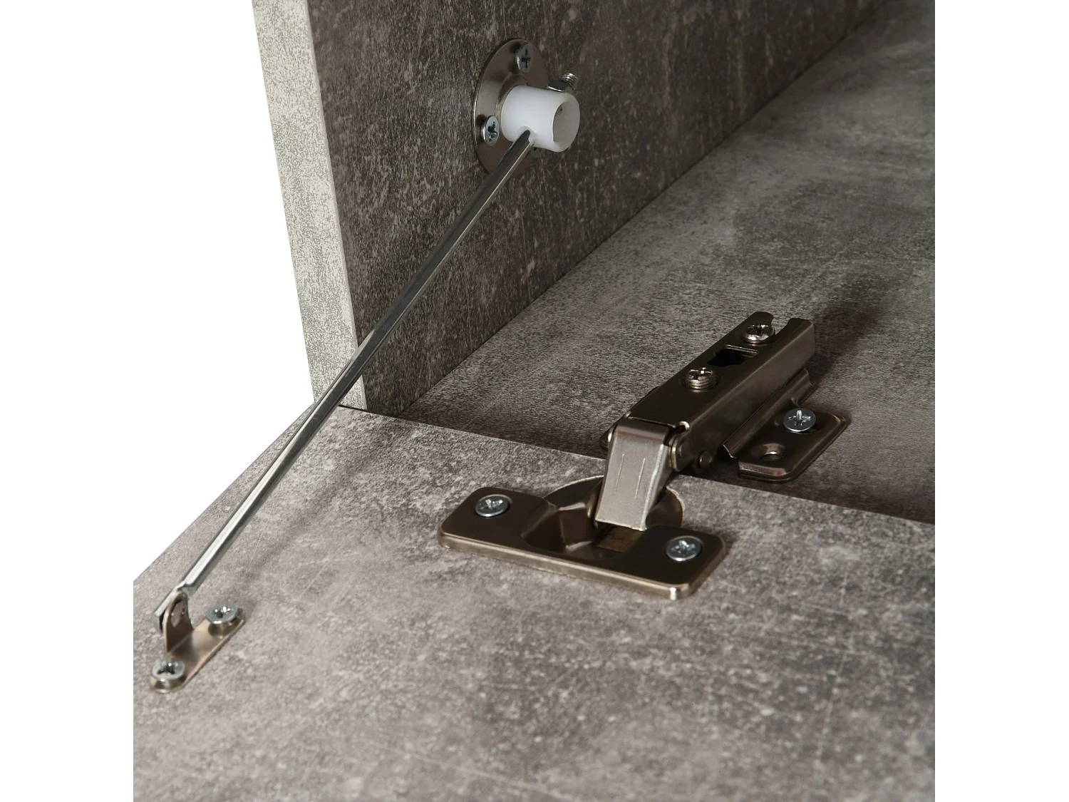 Mobile porta tv sospeso con 4 vani a ribalta legno grigio