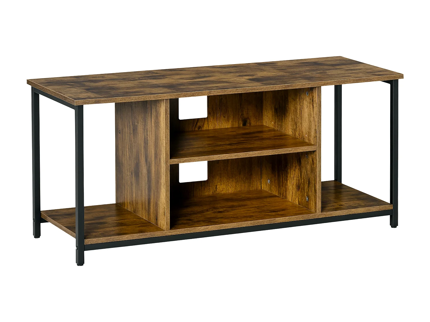 Mobile tv salotto stile industriale legno e acciaio 110x40x50cm