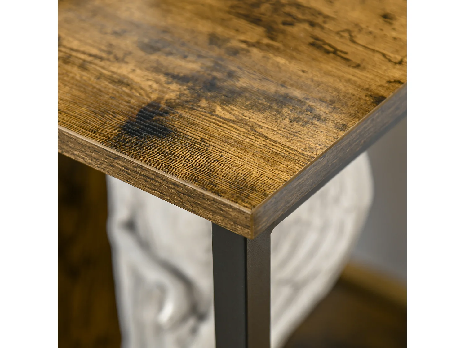 Mobile tv salotto stile industriale legno e acciaio 110x40x50cm