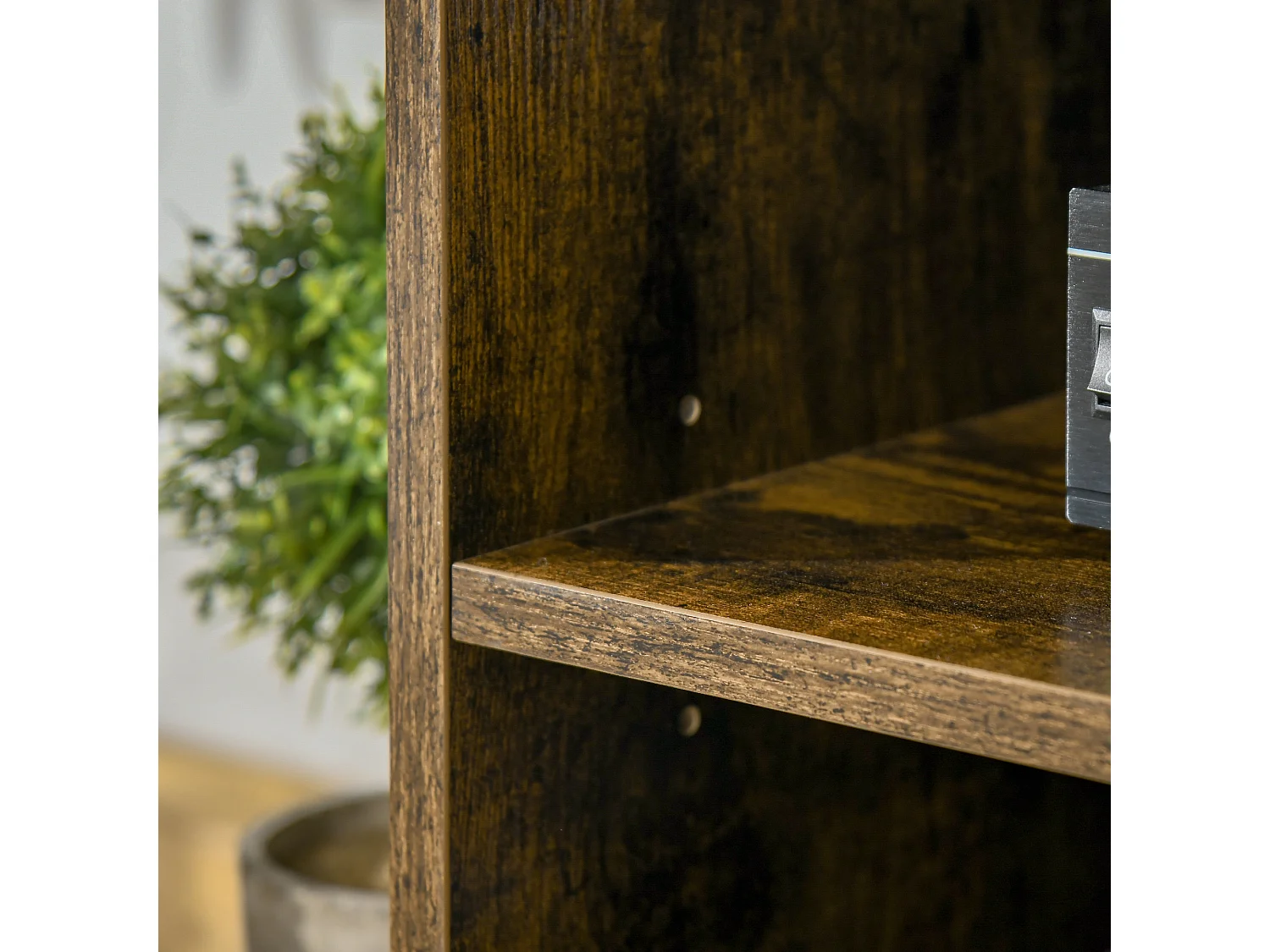 Mobile tv salotto stile industriale legno e acciaio 110x40x50cm