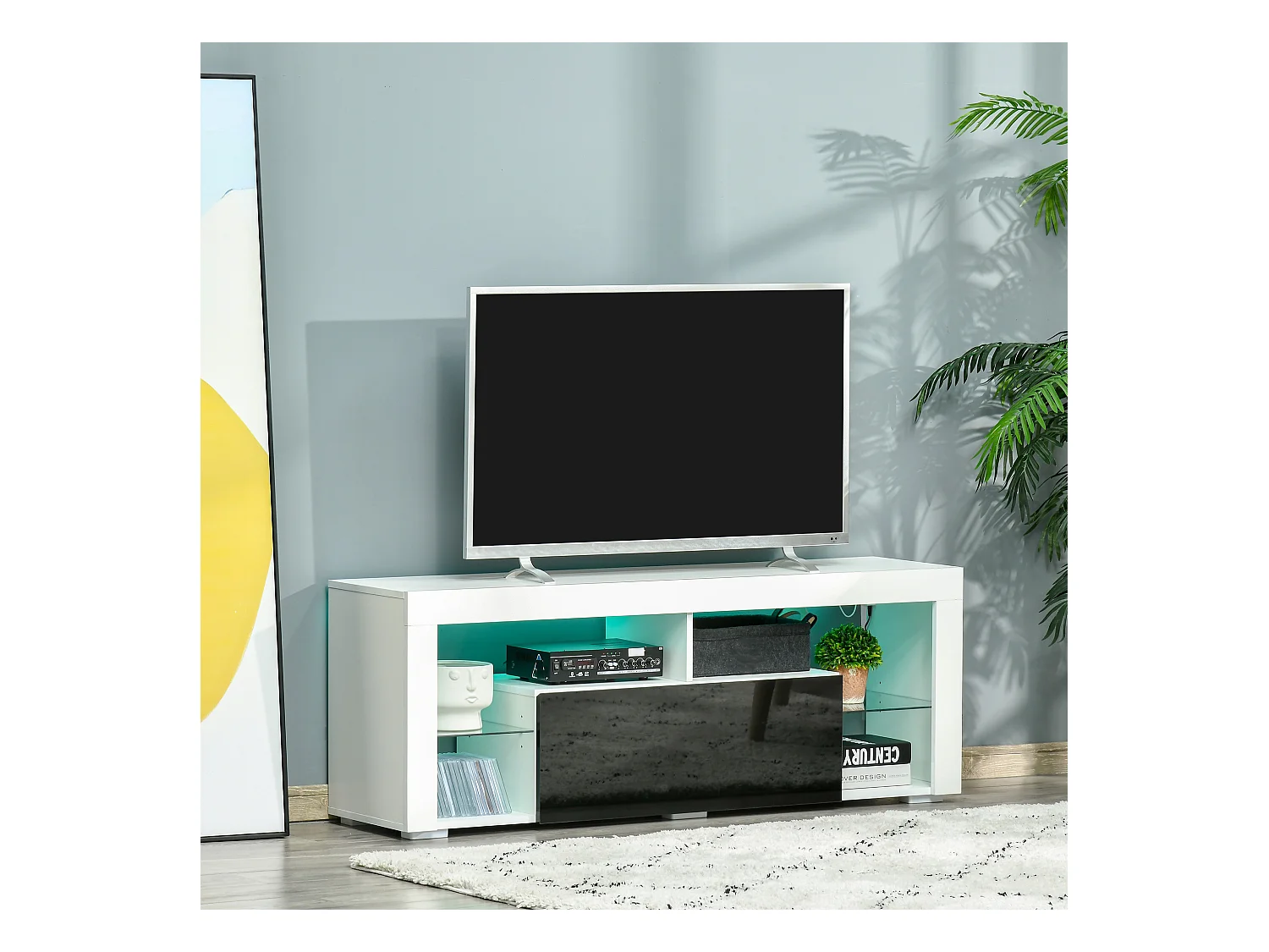 Mobile porta tv con luci led colorate per televisioni 55 pollice