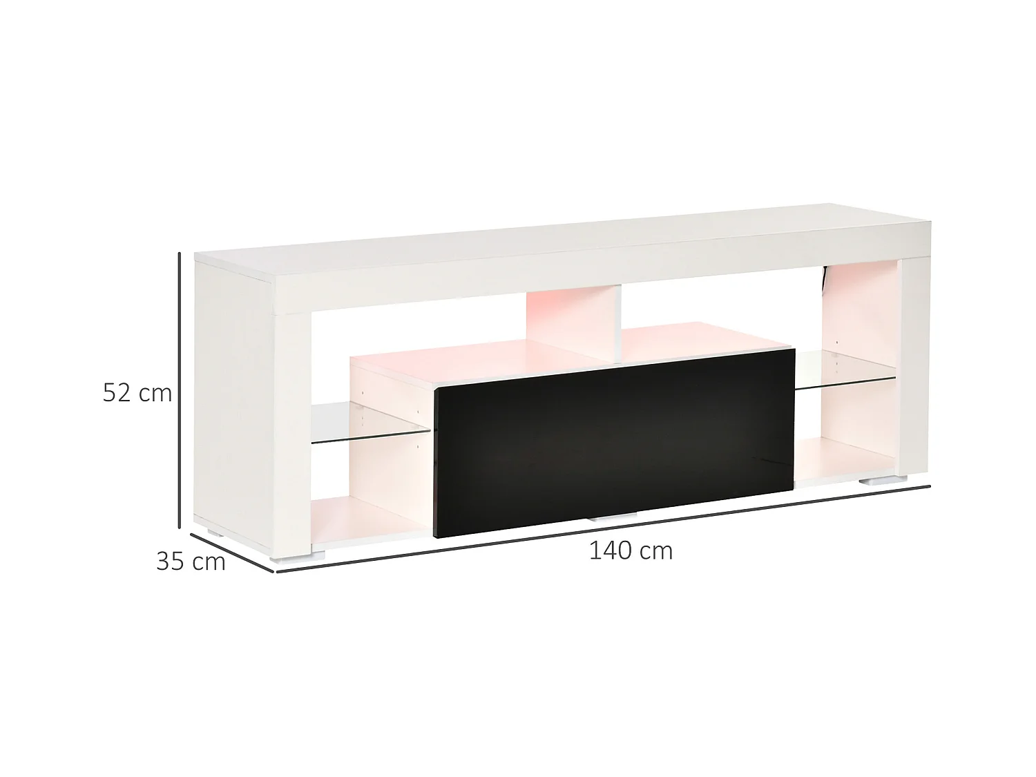 Mobile porta tv con luci led colorate per televisioni 55 pollice