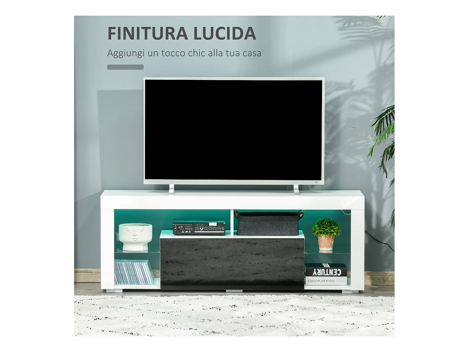 Mobile porta tv con luci led colorate per televisioni 55 pollice