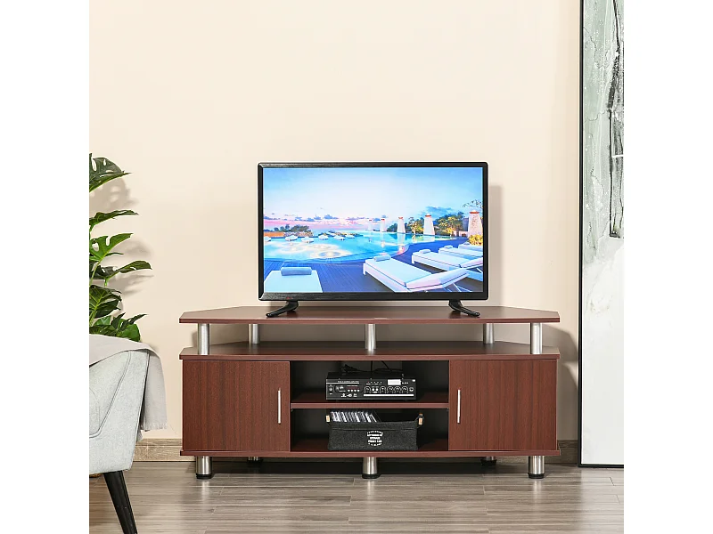 Mobile porta tv fino a 55" 2 vani con ante marrone