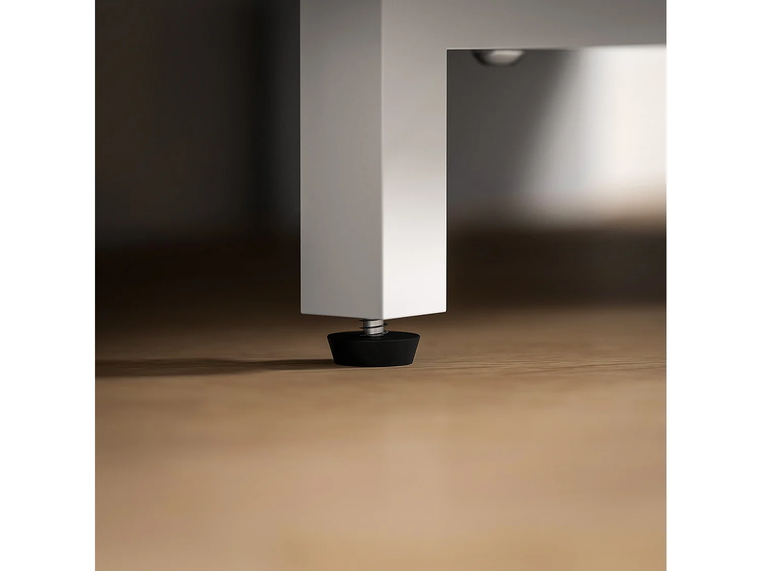 Mobile tv ad angolo 47" max con 2 ripiani aperti in legno bianco