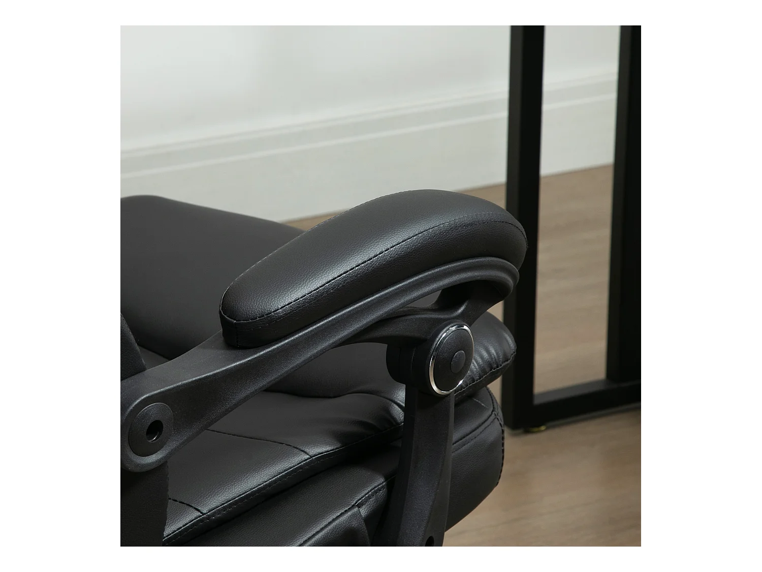 Sedia da ufficio massaggiante similpelle con presa usb nero