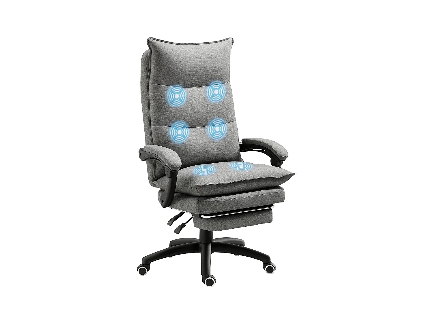 Sedia da ufficio ergonomica con 6 punti di massaggio grigia