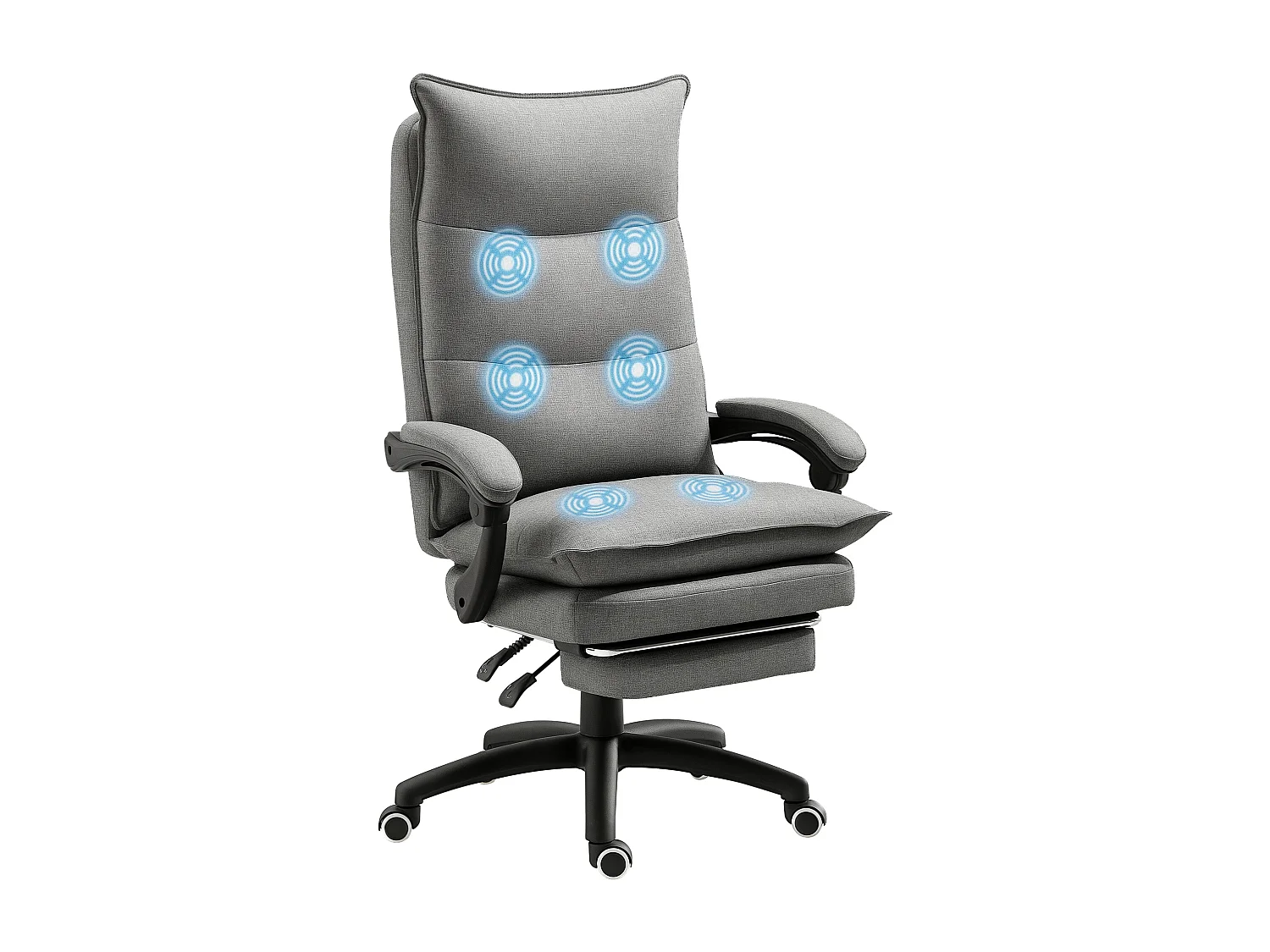 Sedia da ufficio ergonomica con 6 punti di massaggio grigia