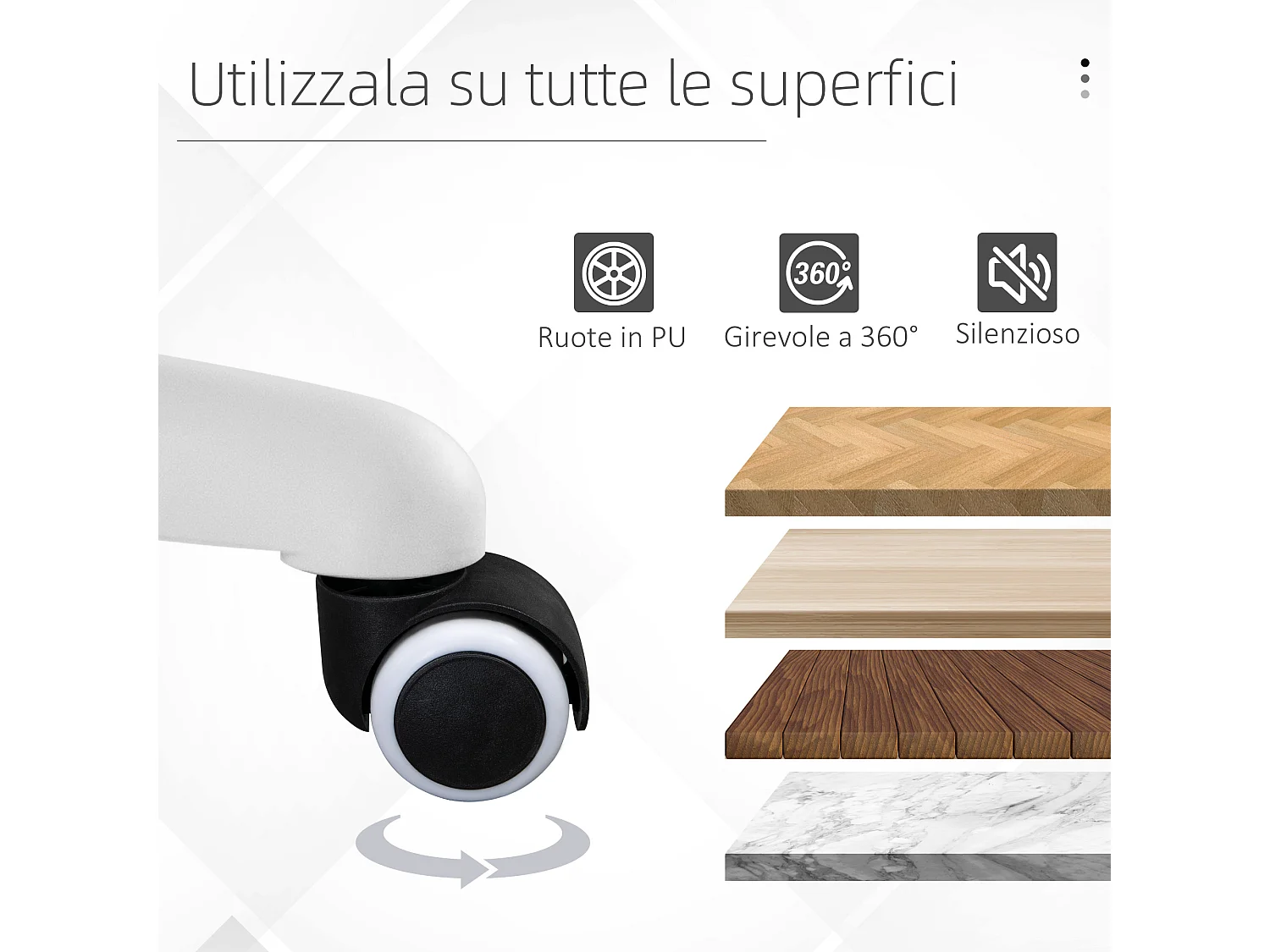 Sedia da ufficio massaggiante a 2 punti in tessuto con cuscino rosa