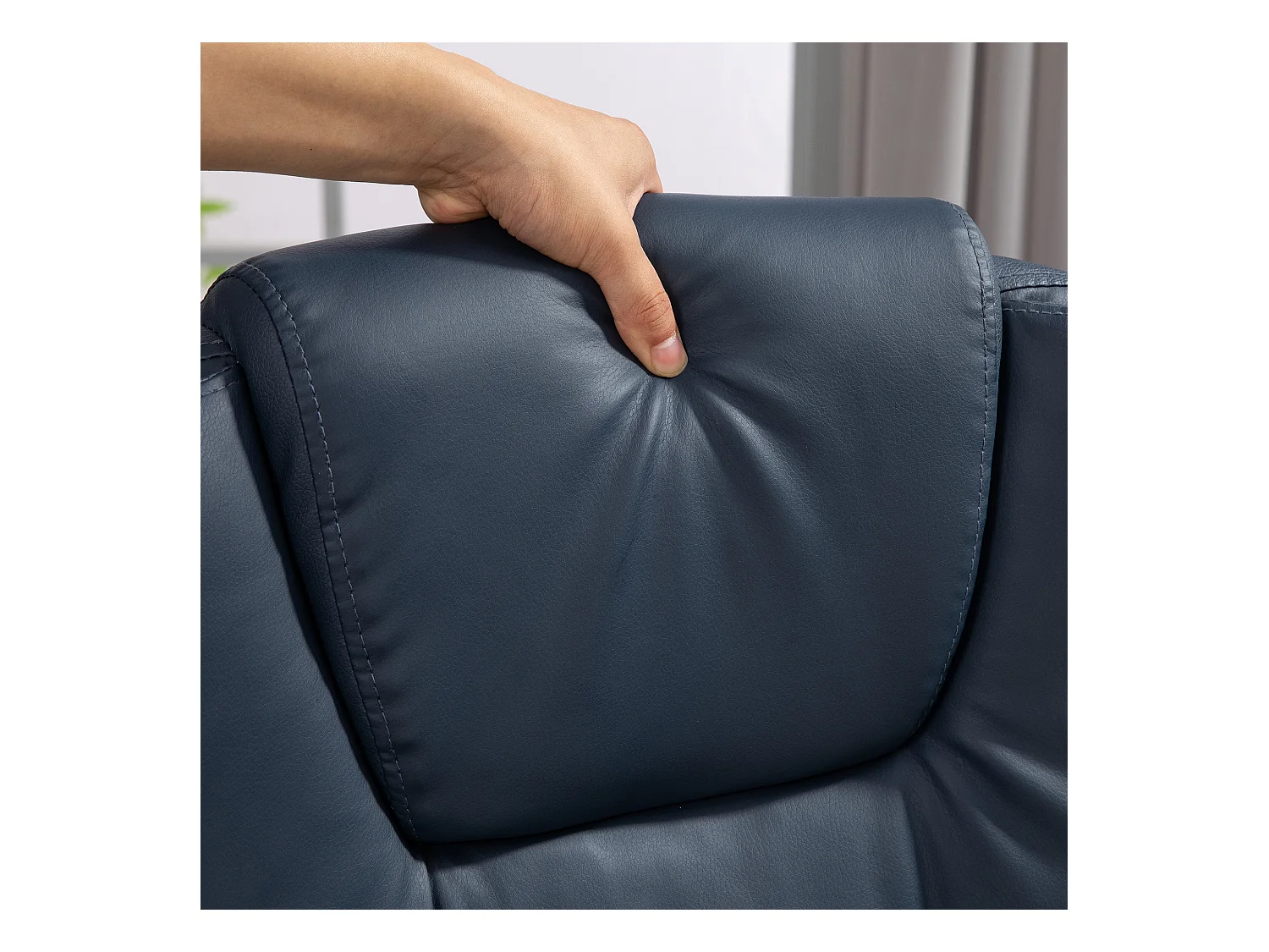 Poltrona ergonomica da ufficio reclinabile con poggiapiedi blu