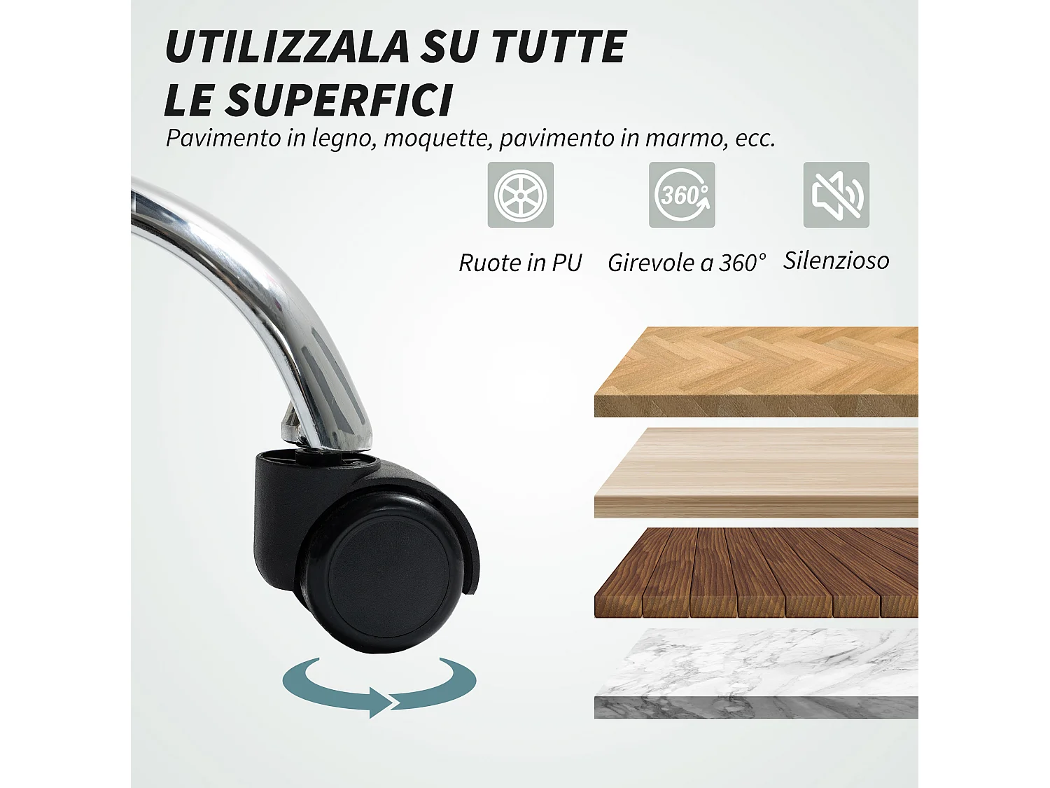 Sedia da ufficio massaggiante a 6 punti e inclinabile grigio carbone