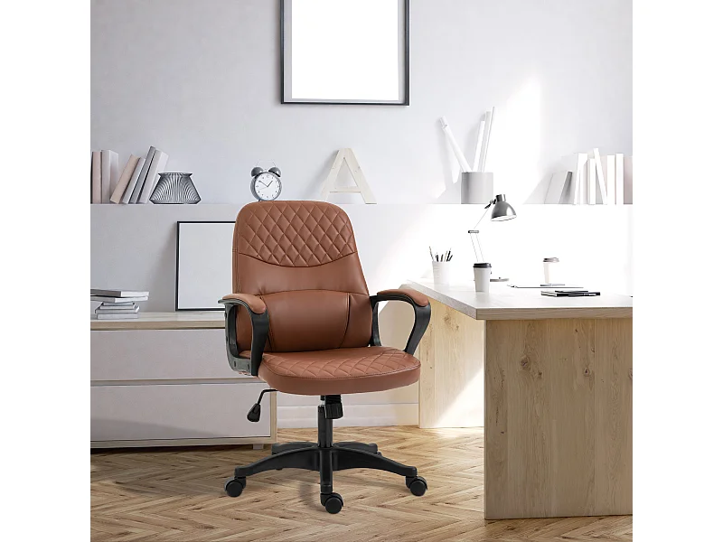 Sedia Poltrona ufficio massaggiante in similpelle marrone