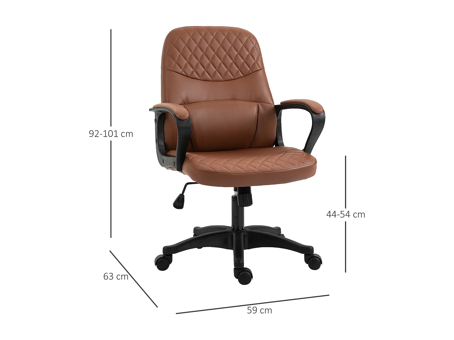 Sedia Poltrona ufficio massaggiante in similpelle marrone