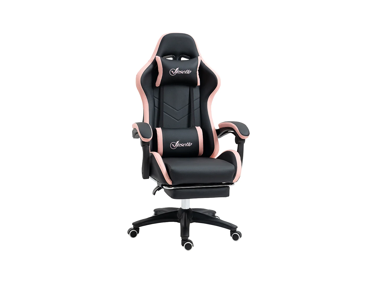 Sedia da gaming ad altezza regolabile 65x65x121-129 cm rosa e nero