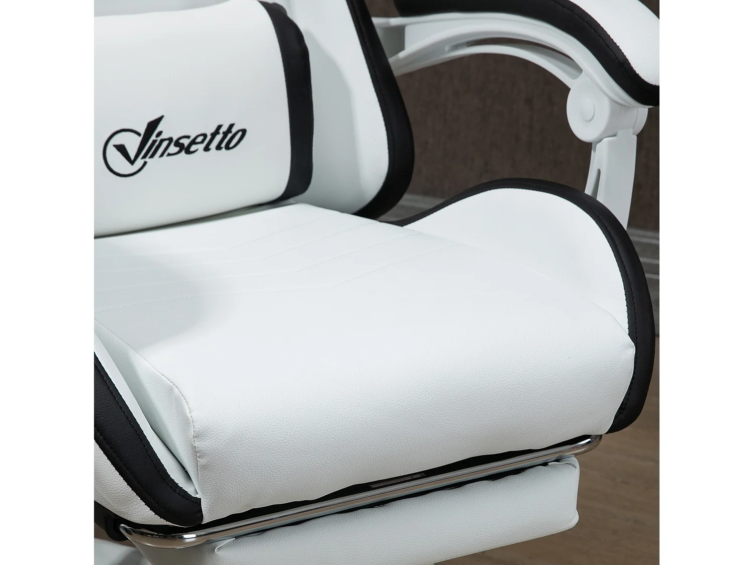 Sedia gaming altezza regolabile con schienale reclinabile nero bianco